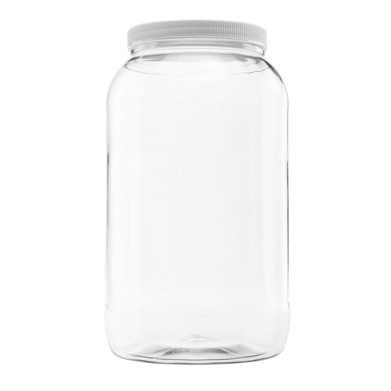 CLEARVIEW CONTAINERS Plastic Storage Shatter Proof Jars with Leak Proof Lids, BPA Free, Hand Wash Only (128oz, 1PK White) - Image 1